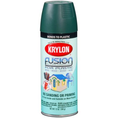 Krylon Fusion for Plastic; Satin Hunter Green; 12 oz. Aerosol