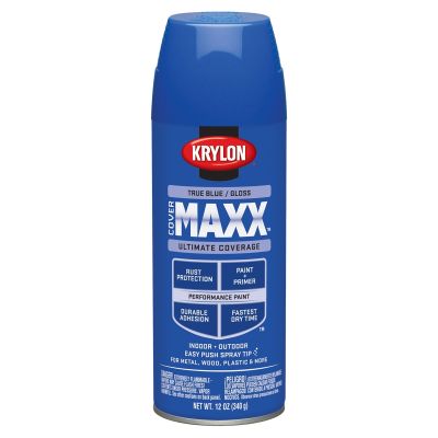 Krylon Covermaxx Paint+Primer; Gloss True Blue; 12 oz. Aerosol