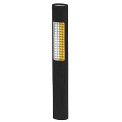 Bayco LED Flashlight/Flood w/ Amber Safety Light Feature, Slim Design, Black Body, uses (4) AA Batte