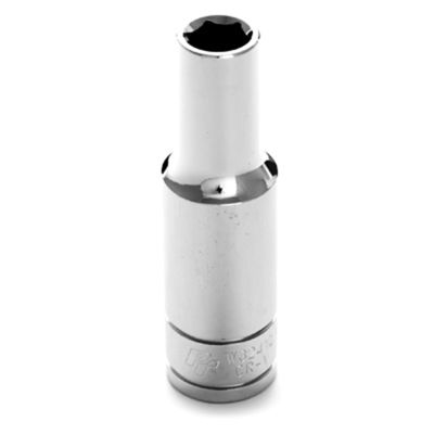 Chrome Socket, 1/2" Drive, 10mm, 6 Point, Deep