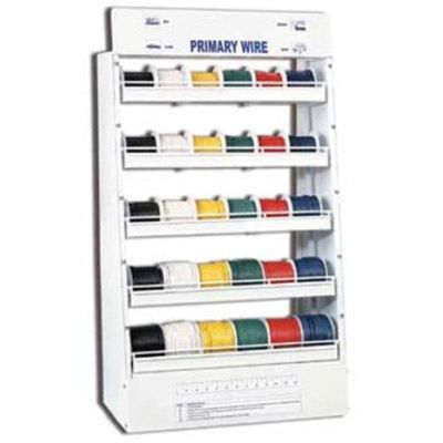 Primary Wire Center Display, 30 Spools, 6 Colors of 10, 12, 14, 16 and 18 Gauge