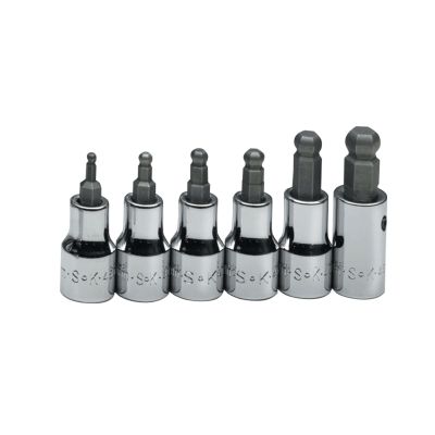 6 Piece 3/8 Drive Metric Ball Hex Bit Socket Set