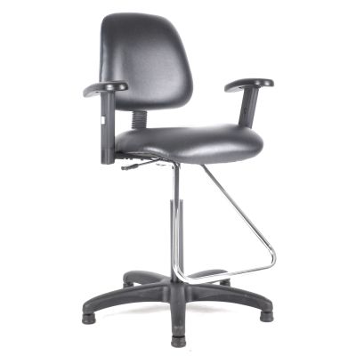 Workbench Chair, Teardrop Footrest, Vinyl Seat
