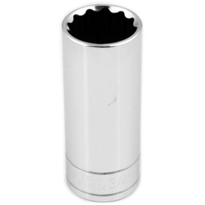 Chrome Socket, 3/8" Drive, 3/4", 12 Point, Deep