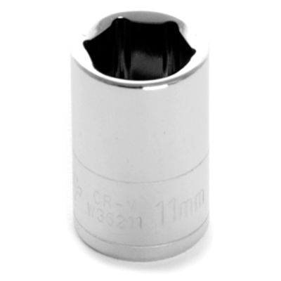 Chrome Socket, 1/4" Drive, 11mm, 6 Point, Shallow
