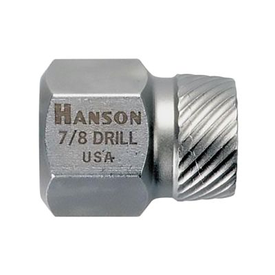 Multi-Spline Extractor, 7/8", Left Hand Spiral Threads, 1" Hex Head, for Studs, Bolts, Bulk