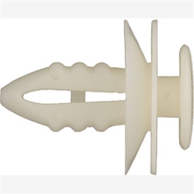 Door Trim Panel Retainers, White Nylon, Size: 9/32" (7.1mm), Stem: 9/16", Head: 3/4", Qty: 100