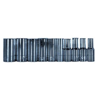 10-pc Chrome Socket Set, 1/4" Drive, 3/16" to 9/16", Semi-Deep, 6 Point, Thin Wall