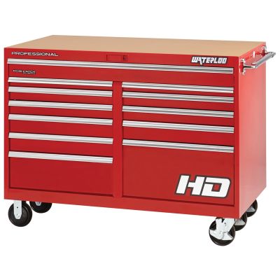 56" Professional HD Series 12-drawer cabinet in red finish
