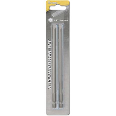 Screwdriver Power Bits, 6 #2 Slotted Bit 2 Piece, Forged Bit For Better Fit And Longer Life