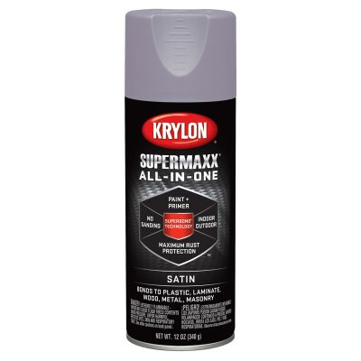 Krylon Supermaxx Paint+Primer; Satin Silver Lilac; 12 oz. Aerosol