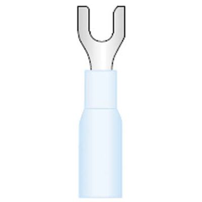#6 Terminal Spade Blue Insulated Vinyl (16-14) (100/Bag)