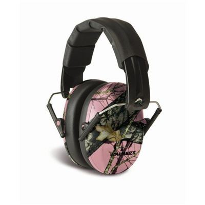 Pro Low Profile Folding Earmuff in Pink Mossy Oak Cam