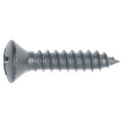 Philips Oval Heah Black Finish Sheet Metal Screw, Screw size: 8 x 3/4", Head size: #8, Quantity: 10