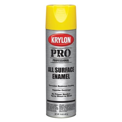 Krylon Professional All-Surface Enamel Paint; Yellow; 15 oz. Aerosol