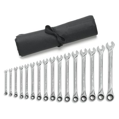 16 Pc. XL Ratcheting Combination Wrench Set, Metric - Wrench Roll