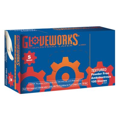 S Gloveworks Powder Free Textured Latex Gloves