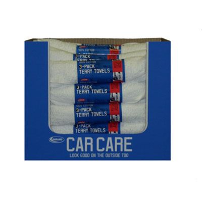 3 pk Cotton Terry Towel 14 x 17, 30pPack Shelf Display