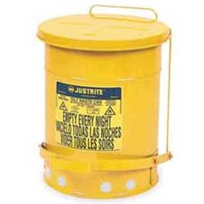 Oil Waste Can, Six Gallon, Yellow