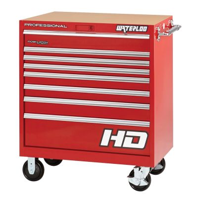 36" Professional HD Series 8-Drawer Cabinet in Red Finish