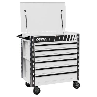 Sunex Tools Premium Full 6-Drawer Service Cart, White