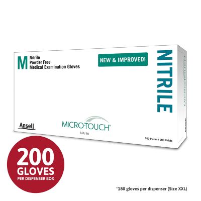 MICRO-TOUCH Nitrile Disposable Gloves Non-Latex Multi-Purpose, Powder Free Nitrile Exam Glove for Healthcare, Cleaning, Veterinary or Laboratory Settings, Blue, Size X-Small, Box of 200 units