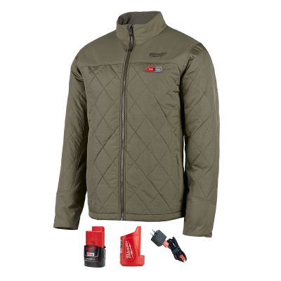 M12 Heated Axis Jacket Kit, Size Small (Olive Green)