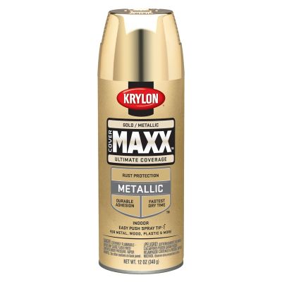 Krylon Covermaxx Paint+Primer; Gold; 12 oz. Aerosol