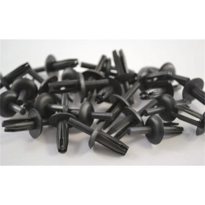 Black Nylon Fender Shield Retainer, Head Diameter 19/32" (25/Bag)