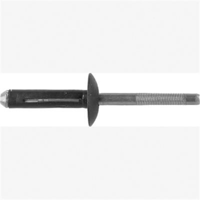 Black Alum Split Type Rivet Bumper Cover/Unv Ford, Size: 1/4", Size: 11/16", Range: 3/16-3/8, Qty