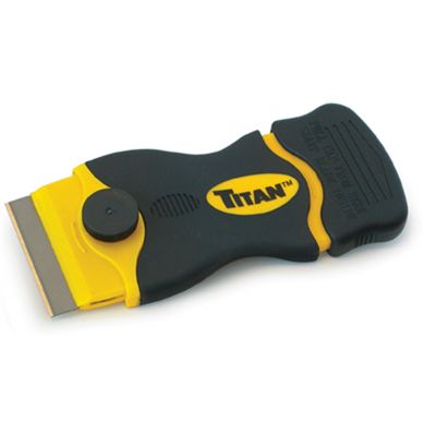 Mini Single Edge Razor Blade Scraper, TPR Comfort Grip Handle, with One Extra Heavy Duty Blade