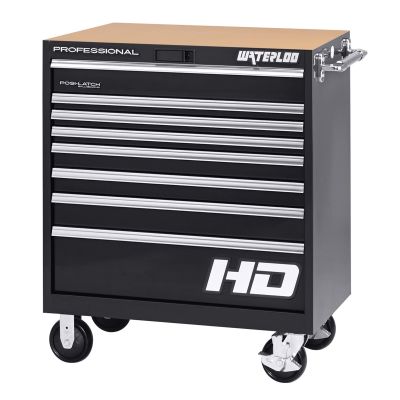 36 in. Professional HD Series 8-Drawer Cabinet in Black Finish
