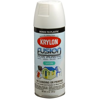 Krylon Fusion for Plastic; Satin Dover White; 12 oz. Aerosol