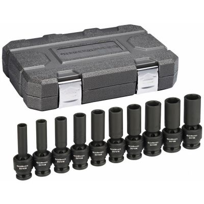 10 Piece 1/2" Drive 6 point Metric Deep Universal Impact Socket Set