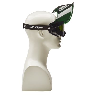 GPL500 Premium Goggle with Flip-Up Detachable Face Shield -Green Body- Shade 3 IR Lens - Anti-Fog