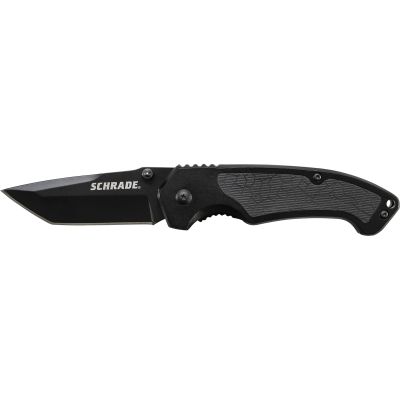 Schrade Liner Lock Folding Knife Tanto Blade Aluminum Handle