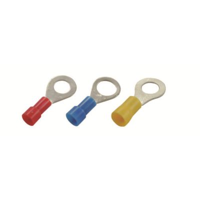 12-10 1/2" Yellow Vinyl Ring Terminal 50 Pcs
