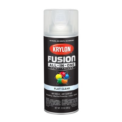 Krylon Fusion ALL-IN-ONE PAINT+PRIMER Flat Clear; 12 oz. Aerosol