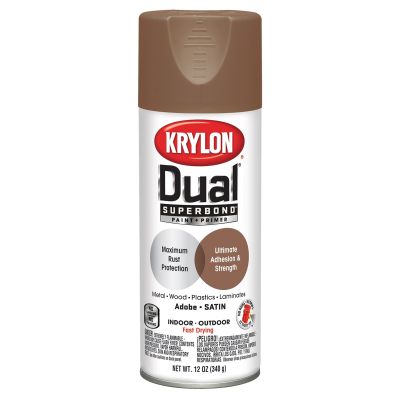 Krylon Dual Superbond Paint+Primer; Satin Adobe; 12 oz. Aerosol