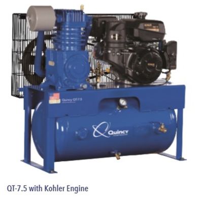 Two-Stage Horizontal Gas Air Compressor, Quincy QT 13-HP 30-Gallon (13 HP Honda)