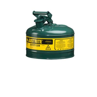Green Metal Safety Can, Type 1, Two Gallon Capacity, for Oil and Other Flammable Liquids