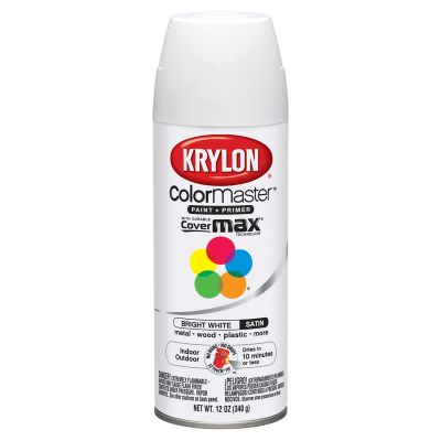 Krylon Colormaster Satin Touch; Bright White; 12 oz. Aerosol