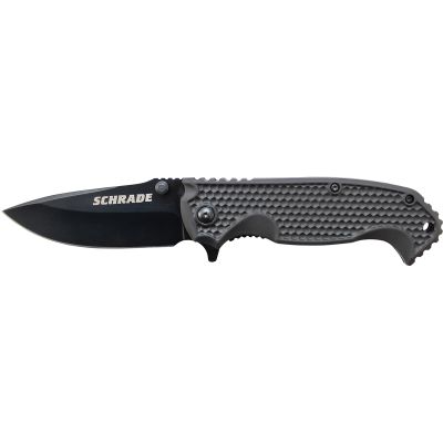Schrade Liner Lock Folding Knife Drop Point Blade ABS & TPR Handle