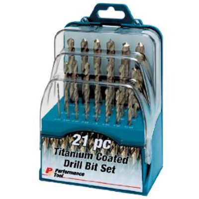 21pc TTN Coated Drill Bit Set