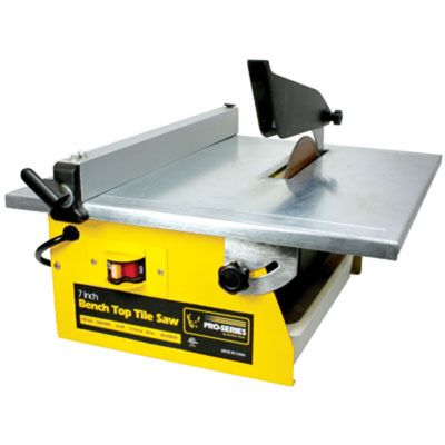 Bench Top Tile Saw, with 7" Diamond Blade, 3/4 HP, Cuts Through Tiles 12" Wide and 1" Thick