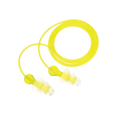 Tri-Flange Earplugs Corded (100 Pair/Box)