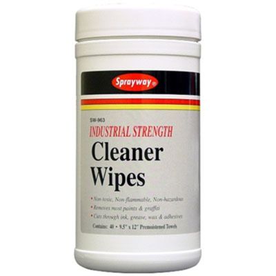 Industrial Strength Cleaner Pre-moistened Wipes 9.5" x 12" in Tub (40 wipes)
