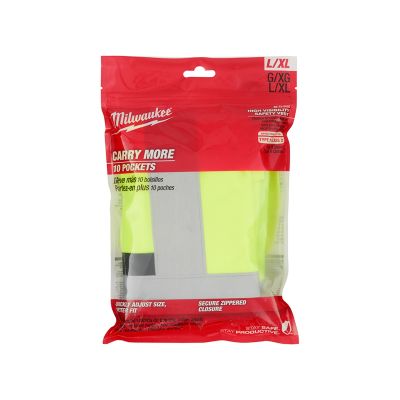 Milwaukee Hi-Vis Yellow Safety Vest, Size L/XL