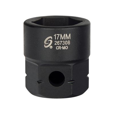 Sunex Tools 1/2 in. Drive 6-Point Low Profile Impact Socket w/ Hex Shank, 17 mm