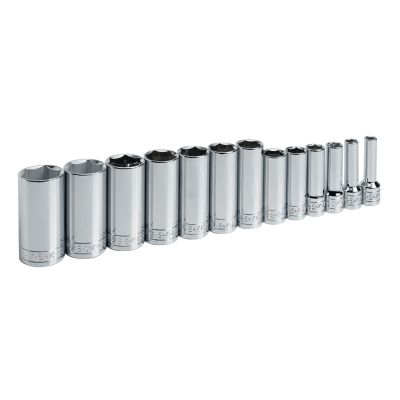 13 Piece 3/8" Drive 6 Point SAE Deep and Extra Deep Socket Set